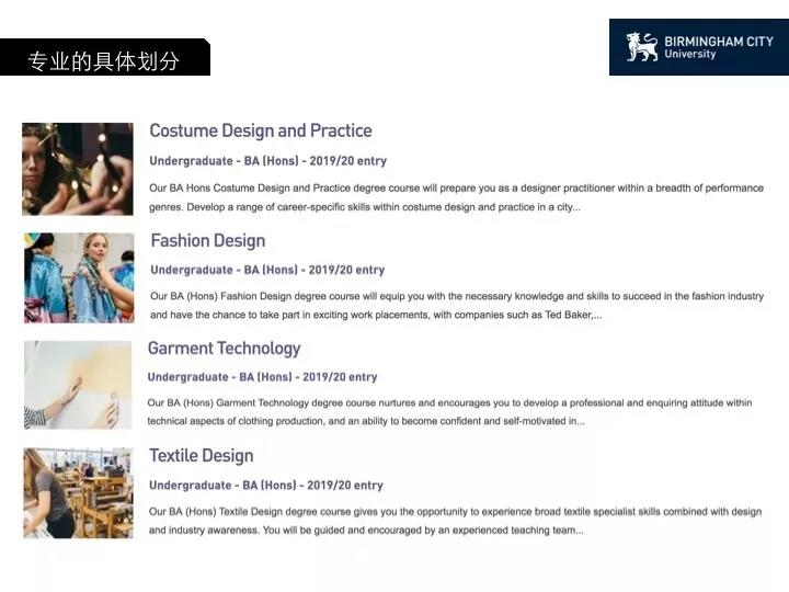 伯明翰城市大學(xué)跟服裝和面料有關(guān)的專業(yè)